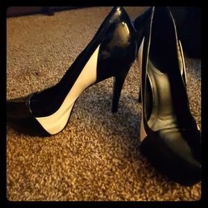 Aldo Black and White Patent Pump
